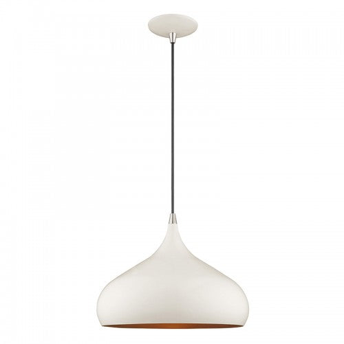Metal Shade Mini Pendants 1 Light Shiny White Mini Pendant, Lighting, Laura of Pembroke