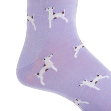 LAVENDER W/WHITE BROWN DOG MC SOCK