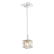 Mini-Pendant in Chrome with Faceted Crystal Glass
