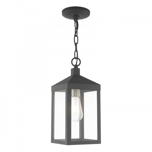Nyack 1 Light Scandinavian Gray Pendant Lantern, Lighting, Laura of Pembroke