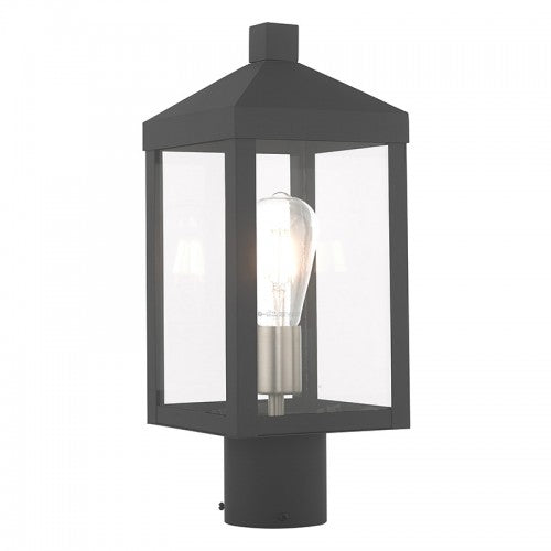 Nyack 1 Light Scandinavian Gray Post Top Lantern, Lighting, Laura of Pembroke