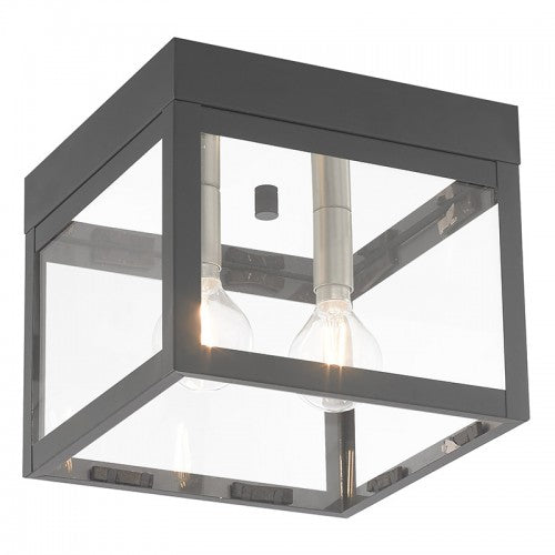 Nyack 2 Light Scandinavian Gray Ceiling Mount, Lighting, Laura of Pembroke