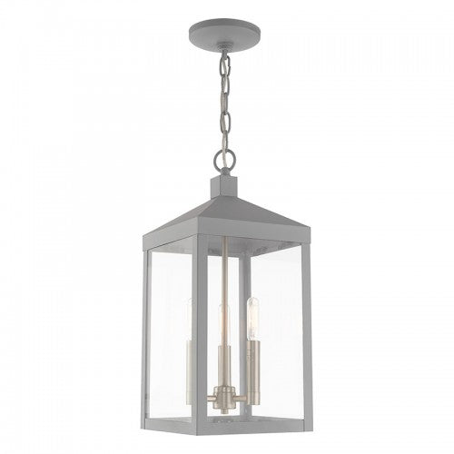 Nyack 3 Light Nordic Gray Pendant Lantern, Lighting, Laura of Pembroke