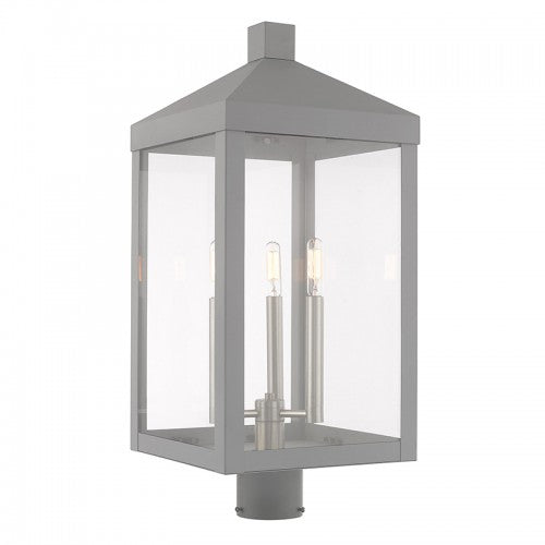 Nyack 3 Light Nordic Gray Post Top Lantern, Lighting, Laura of Pembroke