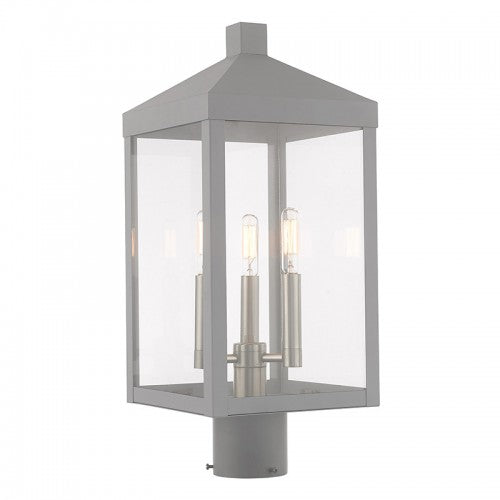 Nyack 3 Light Nordic Gray Post Top Lantern, Lighting, Laura of Pembroke