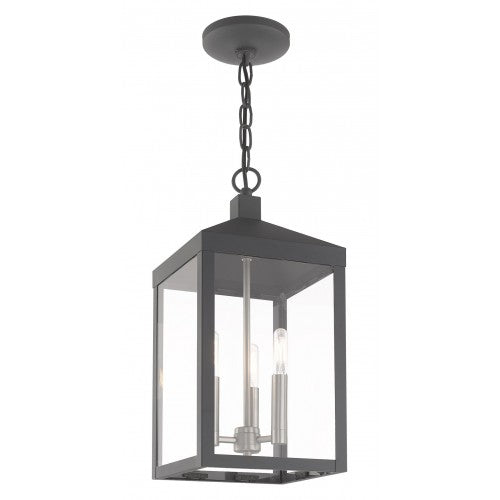 Nyack 3 Light Scandinavian Gray Pendant Lantern, Lighting, Laura of Pembroke