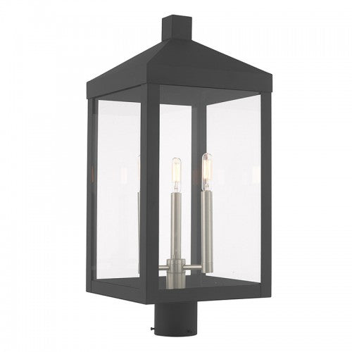 Nyack 3 Light Scandinavian Gray Post Top Lantern, Lighting, Laura of Pembroke