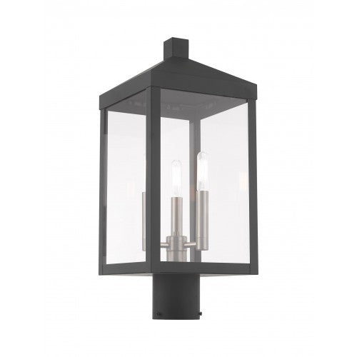 Nyack 3 Light Scandinavian Gray Post Top Lantern, Lighting, Laura of Pembroke