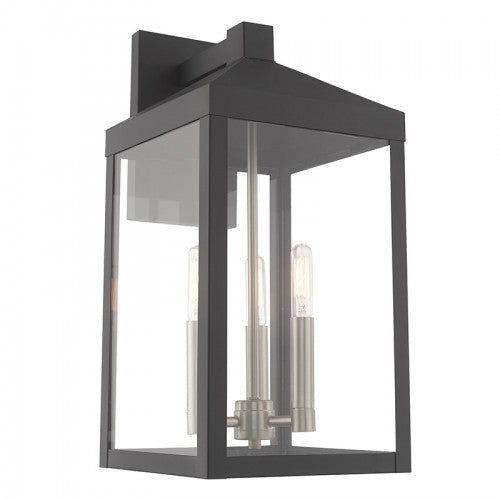 Nyack 3 Light Scandinavian Gray Wall Lantern, Lighting, Laura of Pembroke