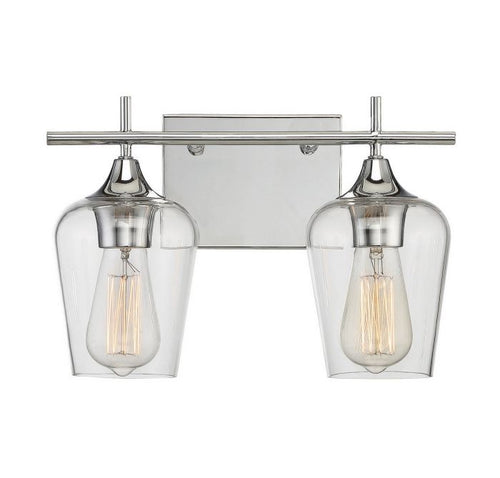 OCTAVE 2 LIGHT VANITY BAR, POLISHED CHROME