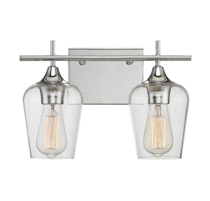 OCTAVE 2 LIGHT VANITY BAR, POLISHED CHROME