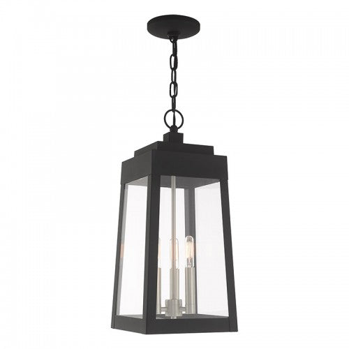 Oslo 3 Light Black Pendant Lantern, Lighting, Laura of Pembroke