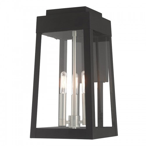 Oslo 3 Light Black Wall Lantern, Lighting, Laura of Pembroke