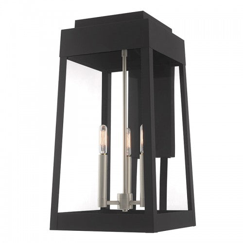 Oslo 3 Light Black Wall Lantern, Lighting, Laura of Pembroke