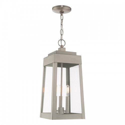 Oslo 3 Light Brushed Nickel Pendant Lantern, Lighting, Laura of Pembroke