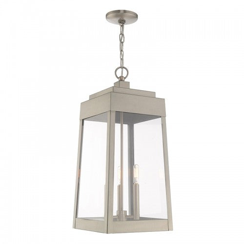 Oslo 3 Light Brushed Nickel Pendant Lantern, Lighting, Laura of Pembroke