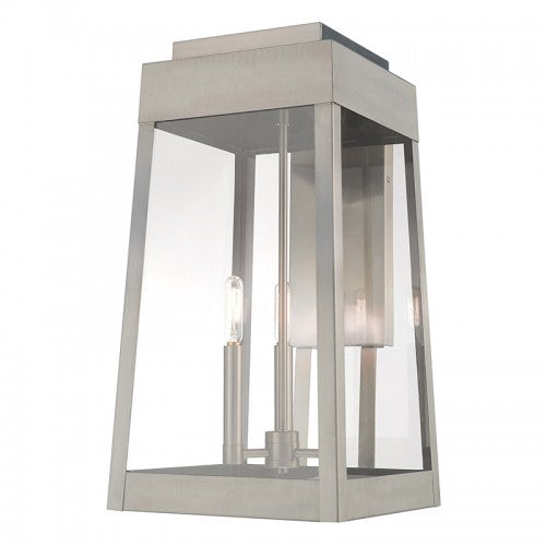 Oslo 3 Light Brushed Nickel Wall Lantern, Lighting, Laura of Pembroke