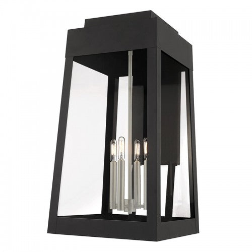 Oslo 4 Light Black Wall Lantern, Lighting, Laura of Pembroke