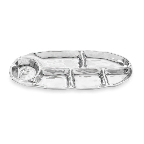 Oval Divided Dip Platter 