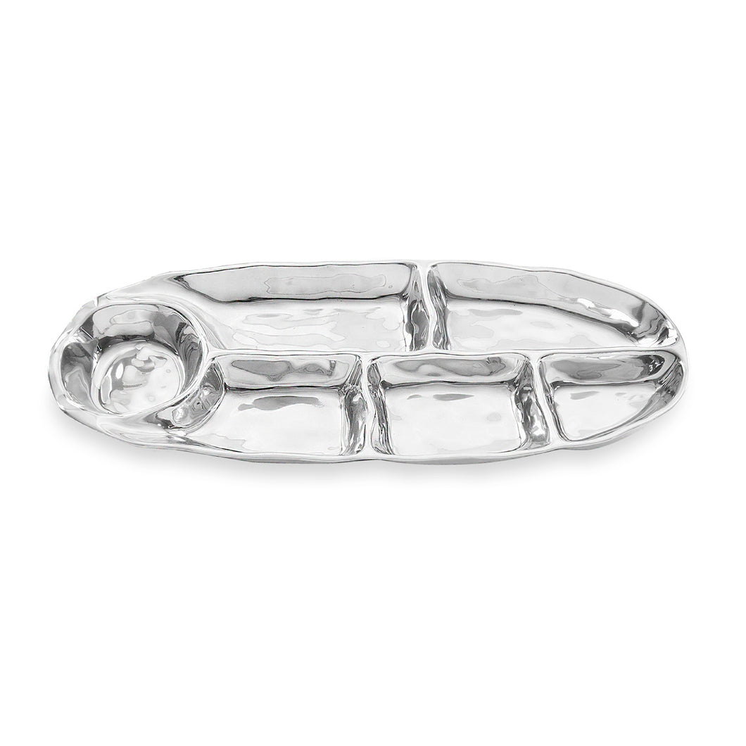 Oval Divided Dip Platter 