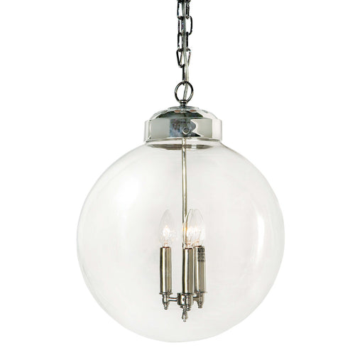 Polished Nickel Globe Pendant, Lighting, Laura of Pembroke