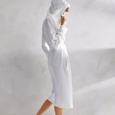 White Pique Hooded Robes
