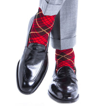 RED WITH BLACK AND YELLOW TARTAN