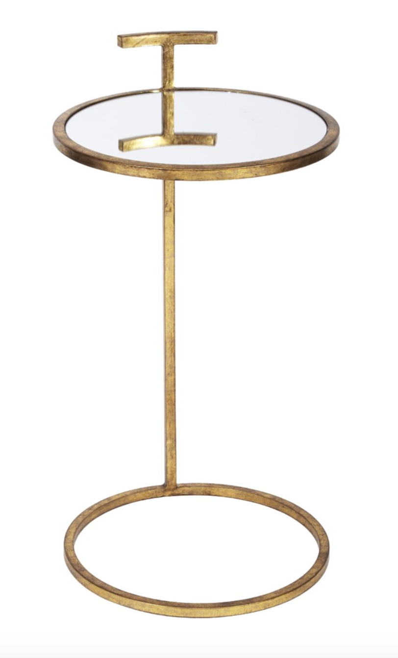 ROUND ANTIQUE GOLD WESTERLY MARTINI TABLE