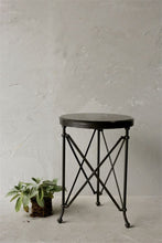 METAL TABLE WITH MARBLE TOP
