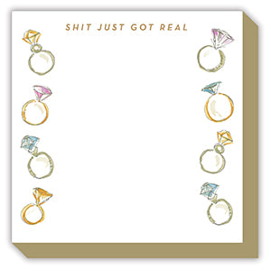 LUXE NOTEPAD-SHIT JUST GOT REAL ENGAGEMENT RINGS