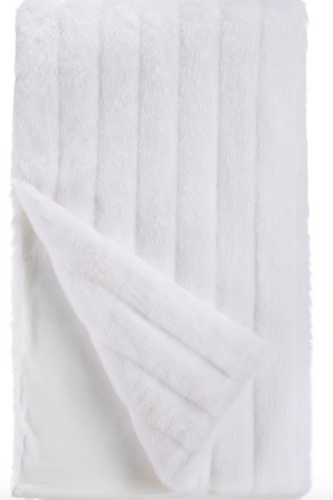 White Mink Faux Fur Throw