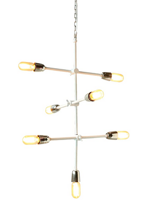 Pure White Metal Chandelier with Seven Lights