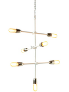 Pure White Metal Chandelier with Seven Lights