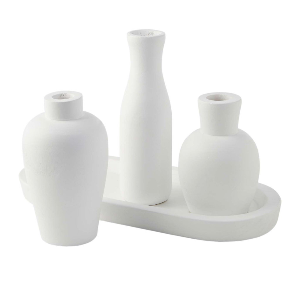 WHITE PAULOWNIA VASE TRAY