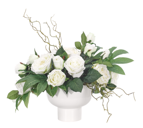 ROSE ARRANGEMENT IN WHITE VASE