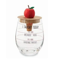 PENCIL TEACHER WINE GLASS SET