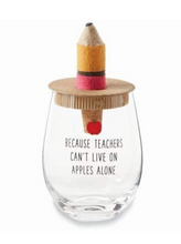 PENCIL TEACHER WINE GLASS SET