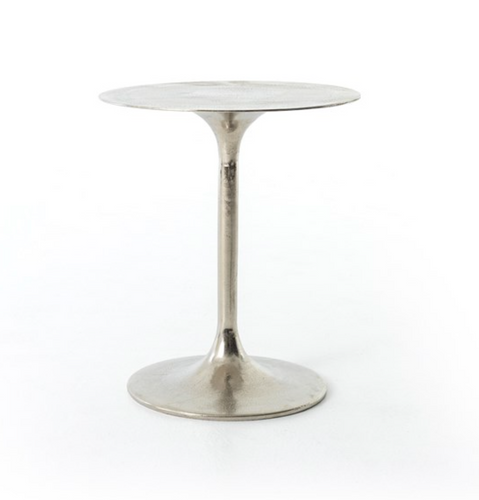 Tulip Side Table-Raw Nickel