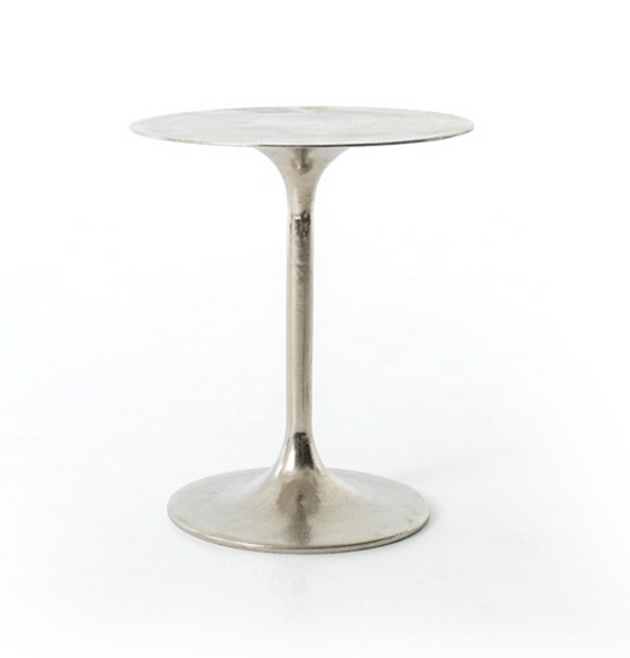 Tulip Side Table-Raw Nickel