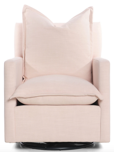 NOLA GLIDER SWIVEL NURSERY CHAIR, BLUSH