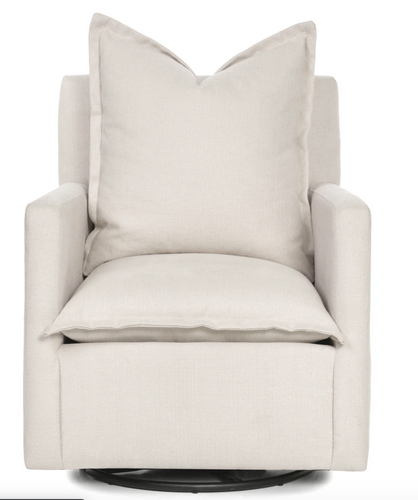 NOLA GLIDER SWIVEL NURSERY CHAIR, IVORY