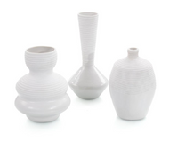 WHITE CHISELED VASE-MEDIUM