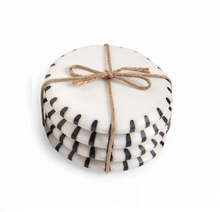 BLACK TICKING MARBLE COASTERS