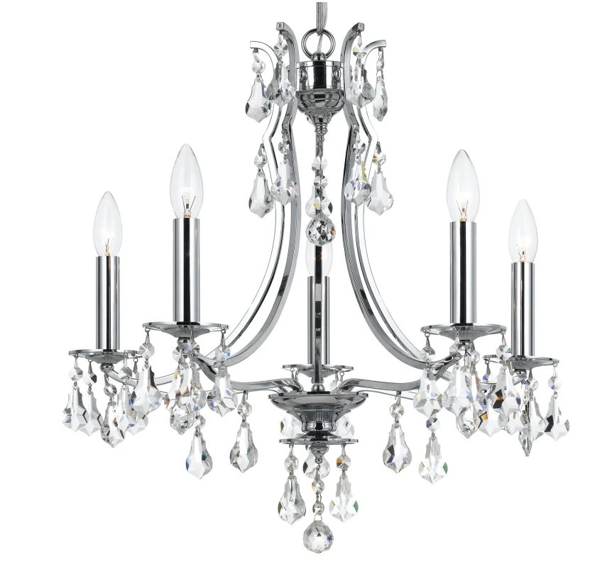 CEDAR 5 LIGHT MINI CHANDELIER, POLISHED CHROME