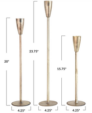 METAL TAPER HOLDER LG, ANTIQUE GOLD FINISH
