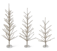 24.5" PEWTER TINSEL TREE