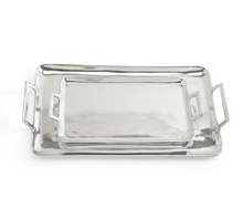 CRILLION HIGH POLISHED SILVER TRAY WITH HANDLES- SMALL