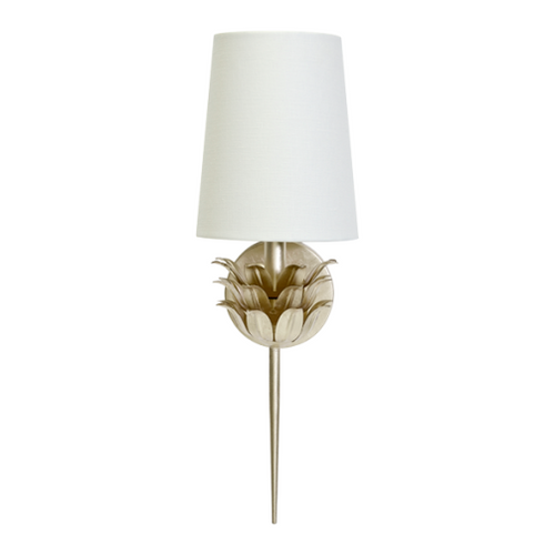 One Arm Silver Leaf Sconce, Lighting, Laura of Pembroke