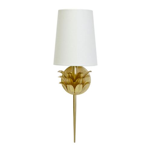 One Arm Gold Leaf Sconce, Lighting, Laura of Pembroke