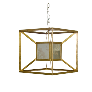 Gold Iron Box Pendant, Lighting, Laura of Pembroke